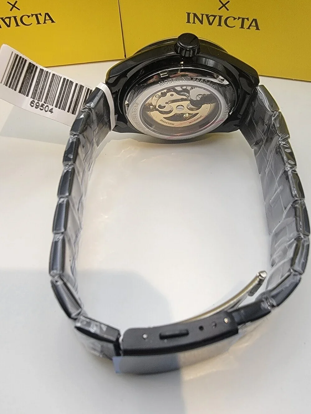 Invicta Objet D Art Excelsior Automatic Mens Watch Skeleton Dial 43mm Black